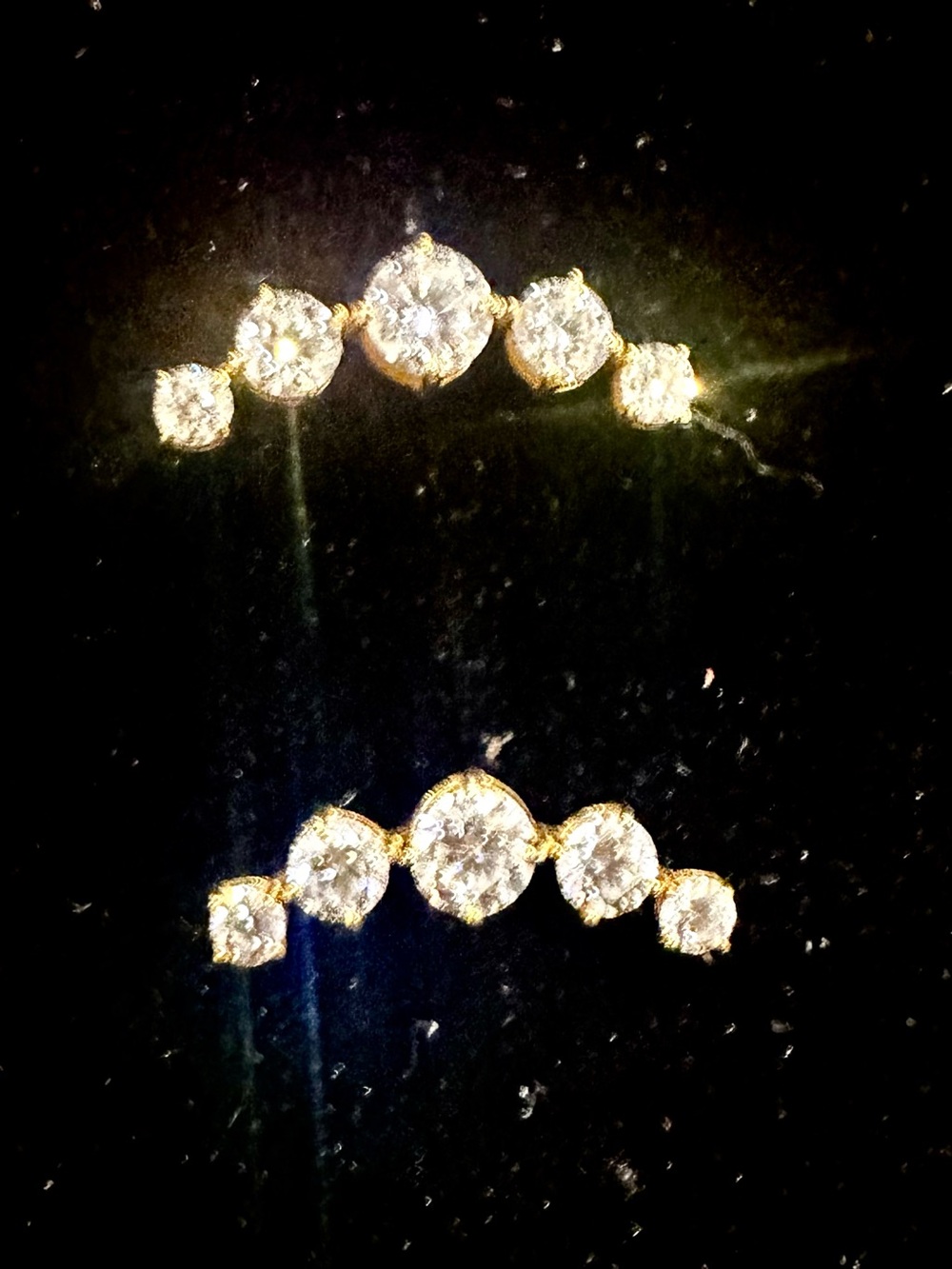 New 18K Solid Gold moissanite lab diamond earrings crawl solid 18k gold earrings